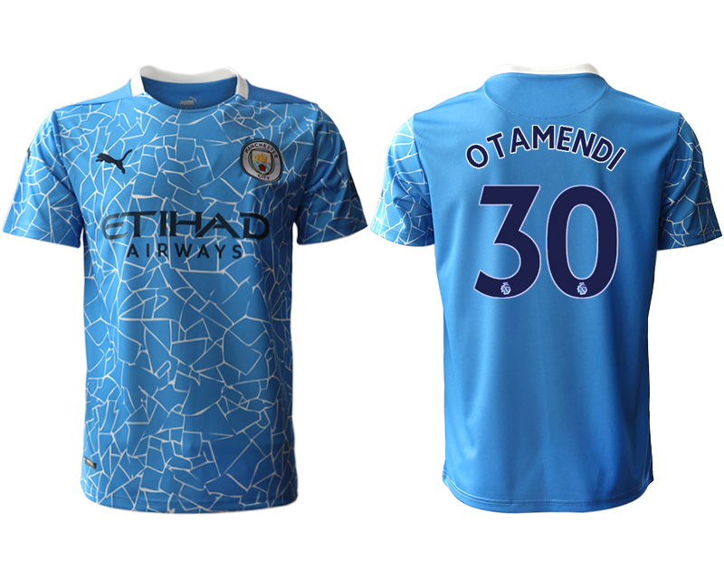 Men 2020-2021 club Manchester City home aaa version #30 blue Soccer Jerseys